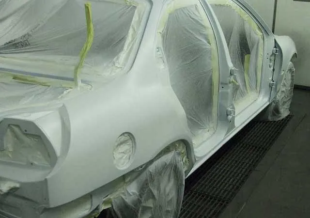 A car getting ready for a re-spray