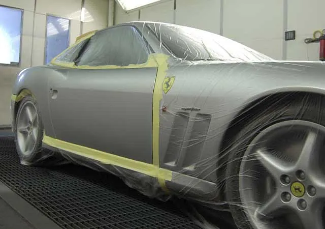 repair work being done on a Ferrari 