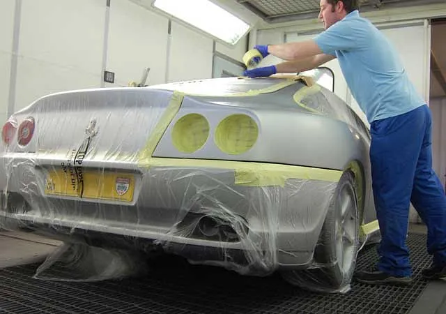 A Ferrari being worked on